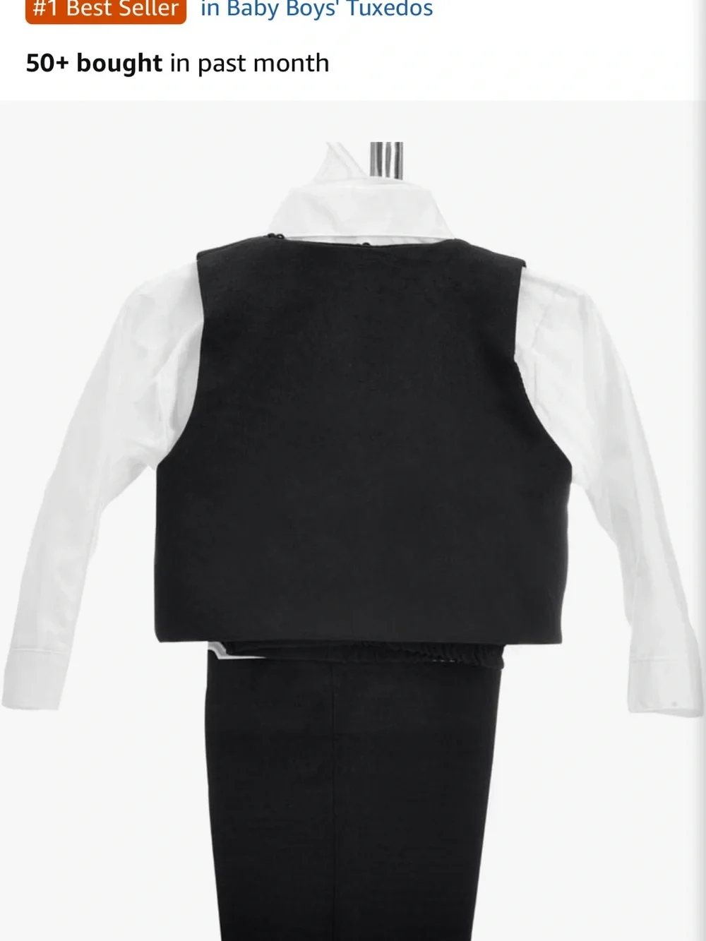 Classic Black Boys' Tuxedo Set with Bow Tie